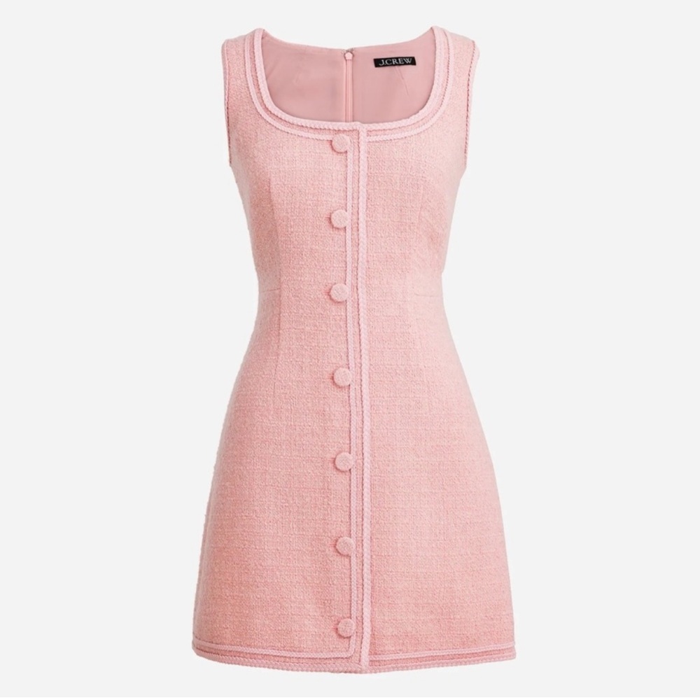 JCREW $248 Size 2 Sophia Sleeveless Dress in Tweed BY797 NWOT Pink